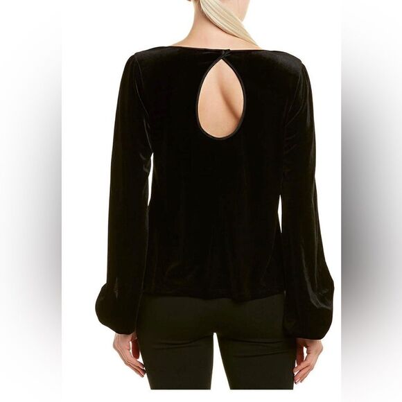 LAUNDRY BY SHELLI SEGAL Classic Long-Sleeve Top, Black, Small - Picture 2 of 4